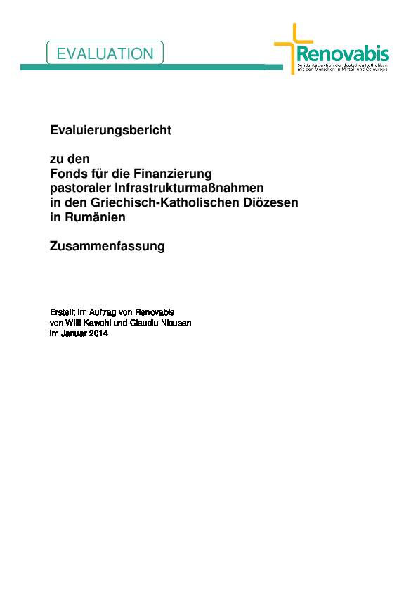 Evaluation der Fonds für pastorale Infrastruktur der Griechisch-Katholischen Diözesen in Rumänien