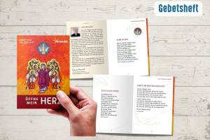 Das Gebetsheft „Öffne mein Herz – Gebete zum Heiligen Geist“ – Collage aus Cover und Inhalten